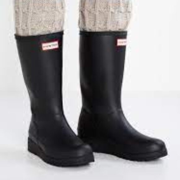 NEW HUNTER Play Tall Boots - Waterproof, Insulated in black For Women 1125 8s4 - Picture 1 of 10